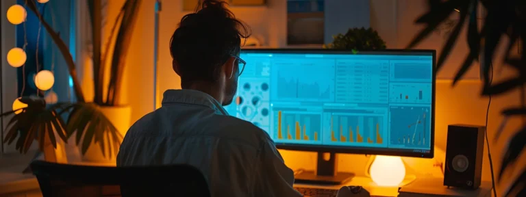 a person analyzing keyword difficulty and search volume on a computer screen.